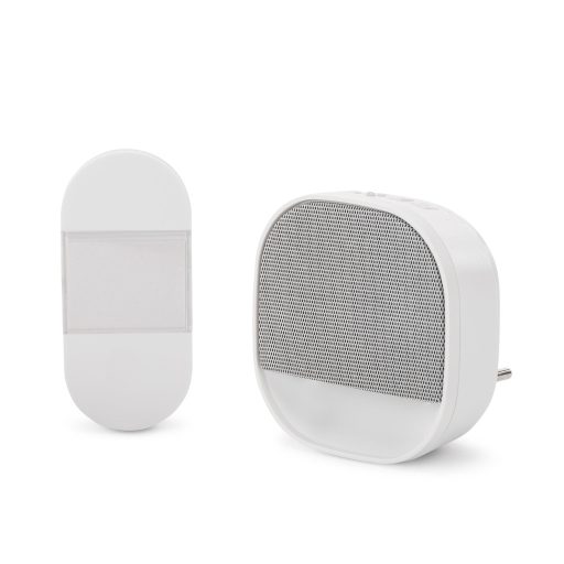 Entac Hálózati Ajtócsengő Éjjeli Fény funkcióval, Áramforrást Nem Igénylő IP44 Adókészülékkel (EDB-AC-44-L-K)