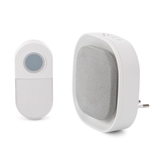 Entac Hálózati Ajtócsengő Éjjeli Fény Funkcióval, Elemes IP44 Adókészülékkel 1xCR2032 Tart. (EDB-AC-44-L)