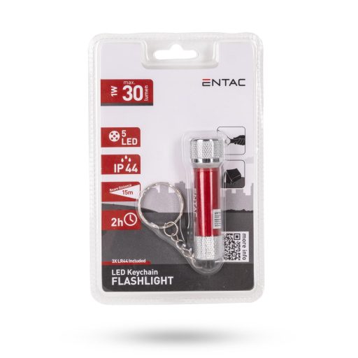 Entac Elemlámpa 5LED Kulcstartós Piros (EFL-5LED-KC-R)