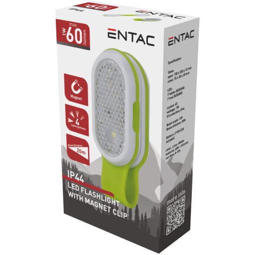 Entac Elemlámpa Mágneses Csíptetető, 2*CR1220 incl. (EFL-MCL)