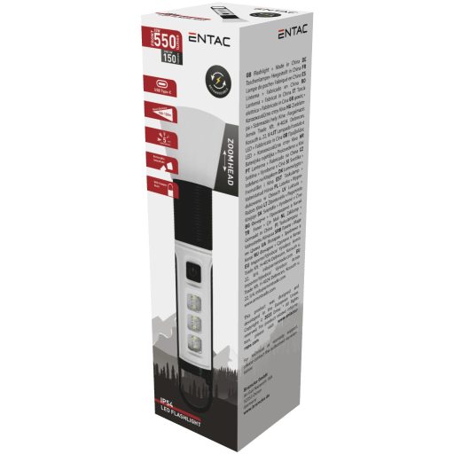 Entac Elemlámpa Akkumulátoros, Zoomolható, Lecsatolható Búrával (EFL-RE-Z-S)