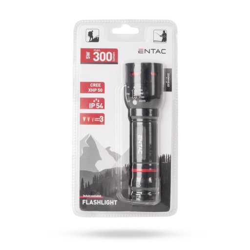 Entac Elemlámpa Fókuszálható Alu 5W T6 3AAA excl (EFL-ZOOM-5W-ALU)