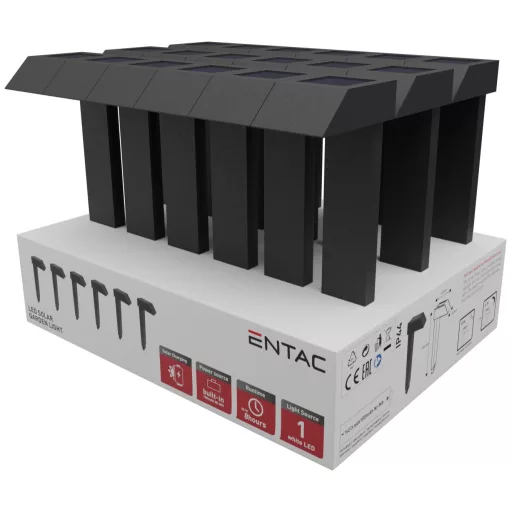 Entac Kerti Szolár Lámpa 295mm Műanyag Lefelé Világító 1 LED, 18db/kínáló (EGSL-LS6P)