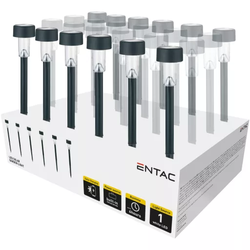 Entac Kerti Szolár Lámpa 360mm Műanyag 1 LED 24/kínáló (EGSL-P1LC36-PDQ)