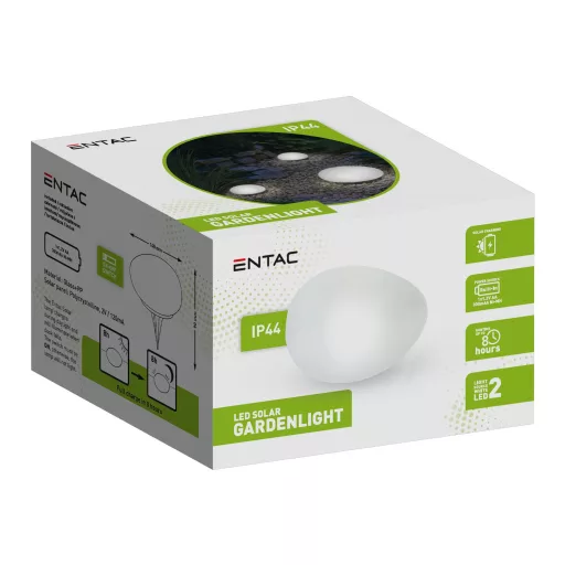 Entac Kerti Szolár Lámpa, Kavics, 140mm, 2db NW SMD LED (EGSL-P2LNW-19-STONE)