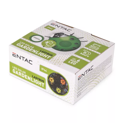 Entac Kerti Szolár Lámpa Katicabogár, 14.5x12x6cm, 6db SMD LED, zöld (EGSL-P6LWW-LB-G)