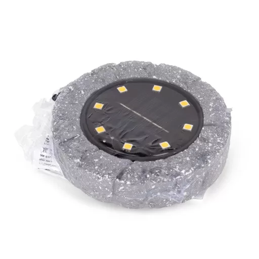 Entac Kerti Szolár Talajlámpa, 12db WW SMD LED, Kőhatású (EGSL-P8LGR-S)