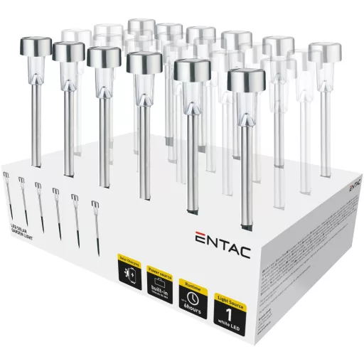 Entac Kerti Szolár Lámpa 360mm Rozsdamentes acél 1 LED 24/kínáló (EGSL-SS1LC36-PDQ)