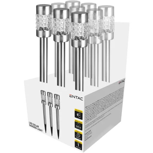 Entac Kerti Szolár Lámpa 57cm Rozsdamentes acél Mozaik Üveg 1 LED 9/kínáló (EGSL-SS1LC57)