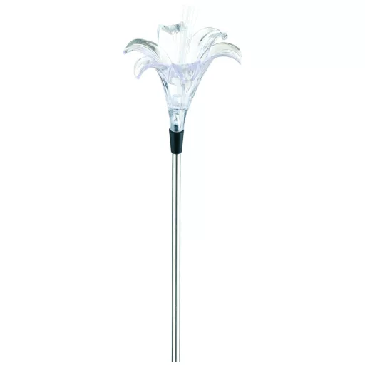 Entac Kerti Szolár Lámpa 34cm RGB Rozsdamentes acél liliom forma (EGSL-SS1LF80)