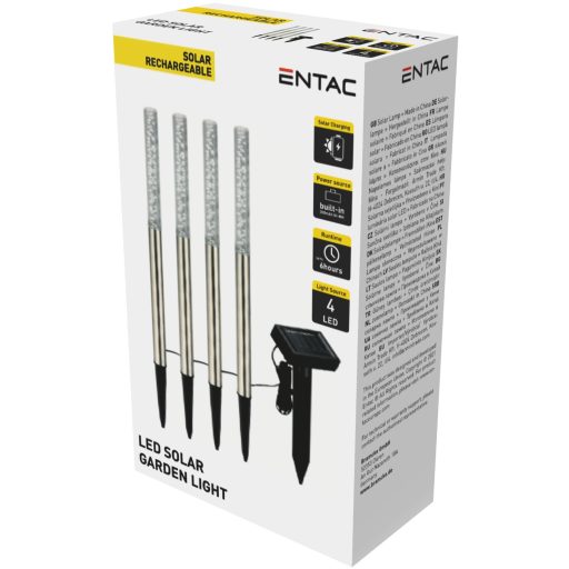 Entac Kerti Szolár Lámpa 470mm Rozsdamentes acél 4 LED (EGSL-SS1LT47-S4)