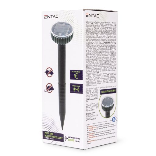 Entac Kerti Szolár Ultrahangos Kártevő és Rágcsáló Riasztó (EGSR-US-12M)