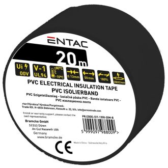 Entac Szigetelőszalag 0.13x50mm Fekete 20m (EIT-1350-20M-B)