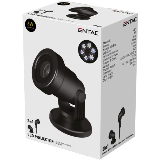 Entac LED Projektor Lámpa 6W fehér 5-10m (ELPL-6W)