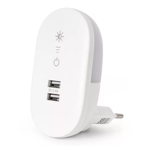 Entac Éjjeli Fény 3000K Fényerőszabályzós 2 USB Porttal (ENL-2USB-D)