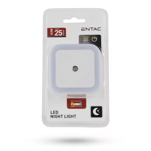 Entac Éjjeli Fény 0.5W Négyzetes WW Fehér (ENL-CS-0.5W-DSWW)
