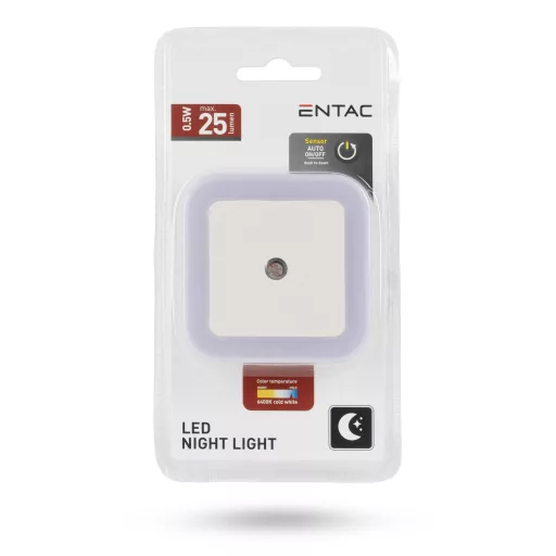 Entac Éjjeli Fény 0.5W Négyzetes CW Fehér (ENL-CS-0.5W-DS)