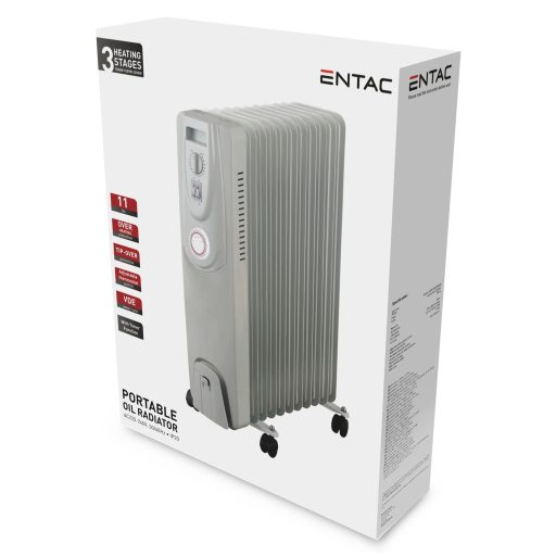 Entac Olajradiátor 11 taggal 2500W Időzítővel (EOH-11FIN2500-T)