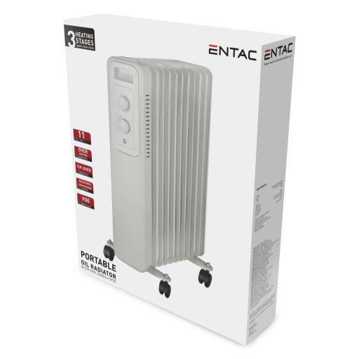 Entac Olajradiátor 11 taggal 2500W Fehér (EOH-11FIN2500-W)