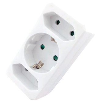   Entac Hálózati Adapter 3 Aljzat (1 Földelt, 2 Euro) (EPAG-1EE2E)