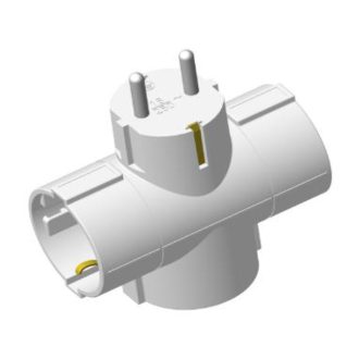   Entac Hálózati Adapter T Elosztó (3 Földelt) Vízszintes (EPAG-T3EEH)