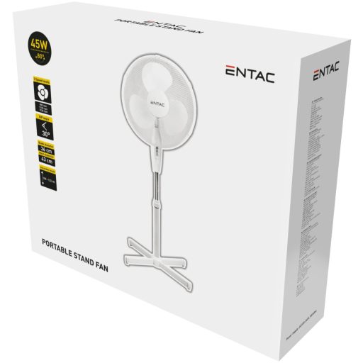 Entac Hordozható Álló Ventilátor 45W (EPSF-45W)