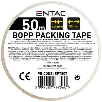 Entac Csomagoló szalag 0.045x50mm Áttetsző 50m (EPT50T)