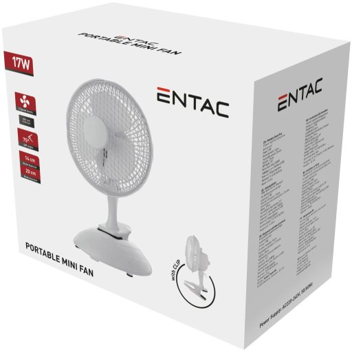 Entac Hordozható Asztali Mini Ventilátor 17W (EPTMF-17W)