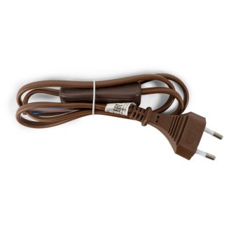   Entac Szerelhető hálózati kábel 2G0.75 100cm, Kétállású kapcsolóval, Barna (ERWC20-1S-BR)