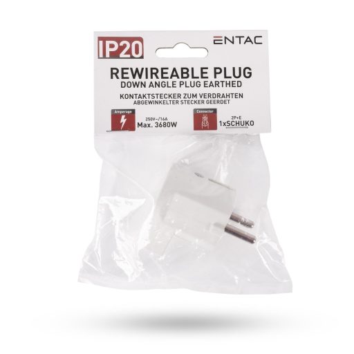 Entac Szerelhető IP20 Alsó Bekötésű Dugvilla Földelt, Uni-Shcuko (ERWP20GP-DA)