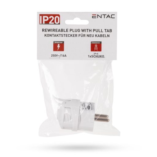 Entac Szerelhető IP20 Dugvilla Földelt Húzófüllel (ERWP20G)