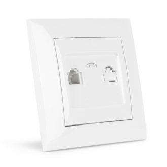   Entac Arnold süllyeszthető fali telefon csatlakozó Fehér (ERWPS-ARN-W)