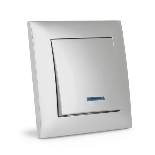 Entac 101 Arnold süllyeszthető fali kapcsoló visszajelző LED egypólusú Ezüst (ERWS11L-ARN-S)