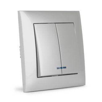   Entac 105 Arnold süllyeszthető fali kapcsoló LED visszajelző csillárkapcsoló Ezüst (ERWS21L-ARN-S)