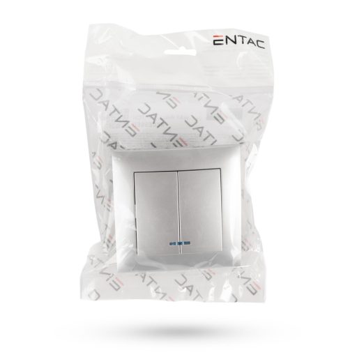 Entac 105 Arnold süllyeszthető fali kapcsoló LED visszajelző csillárkapcsoló Ezüst (ERWS21L-ARN-S)