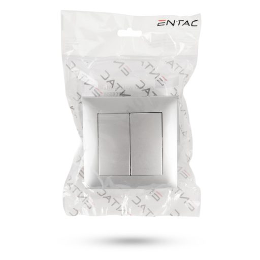 Entac 106+6 Arnold süllyeszthető dupla váltókapcsoló Ezüst (ERWS22-ARN-S)