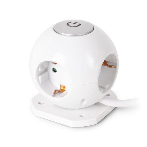 Entac Gömb Elosztó 4 Foglalattal, Kapcsolóval 1.5m 3G1.5 (ESC1.5G3-GLOBE)