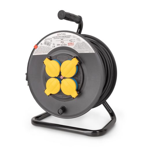 Entac Kábeldobos Hosszabbító 4 Foglalat IP44 40m 3G2.5 (ESCR44G4-40)
