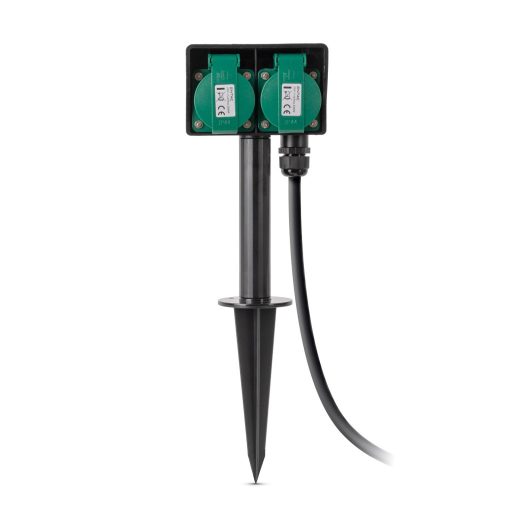 Entac O1S Leszúrható Kerti Elosztó 2 Foglalat 5m IP44 (ESE1.5G2-5-IP44S)