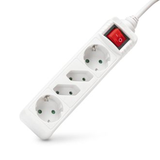   Entac M1 Elosztó 4 Foglalat Kapcsolóval 2x16A 2x2.5A 1,5m 3G1.5 (ESE1.5G2X2-1.5-SW)