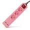 Entac S1 Elosztó 3 Foglalat Kapcsolóval 1,5m 3G1.5 2 USB Pink (ESE1.5G3-1.5-SW-USB-P)