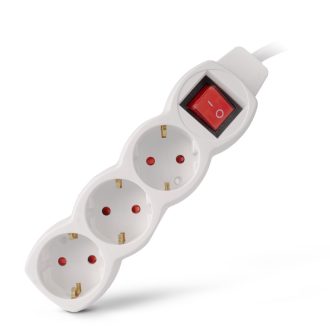   Entac S1 Elosztó 3 Foglalat Kapcsolóval 1,5m 3G1.5 (ESE1.5G3-1.5-SW)