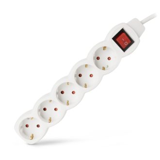   Entac S1 Elosztó 5 Foglalat Kapcsolóval 3m 3G1.5 (ESE1.5G5-3-SW)