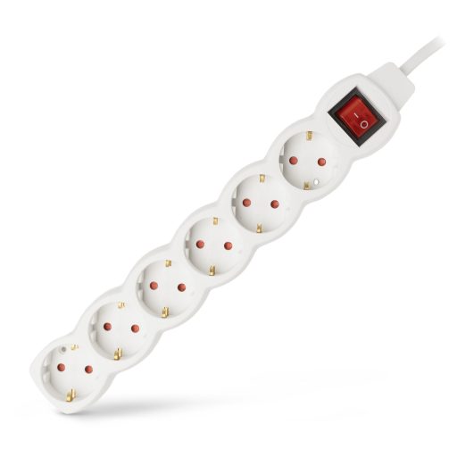 Entac S1 Elosztó 6 Foglalat Kapcsolóval 3m 3G1.5 (ESE1.5G6-3-SW)