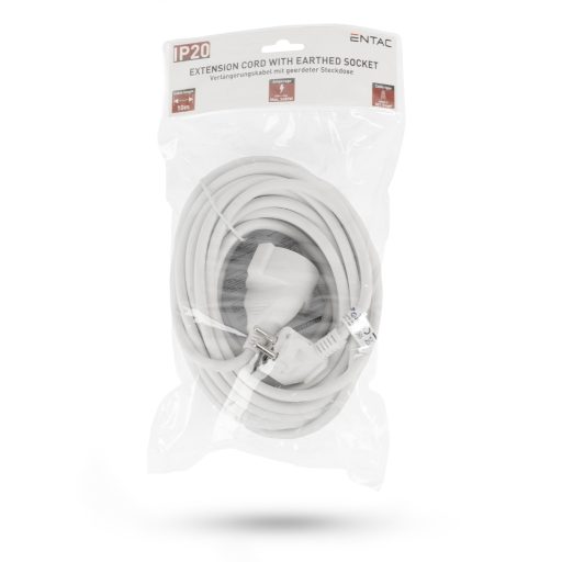 Entac Lengő Hosszabbító 10m Fehér 3G1.5 (ESECG1.5-10)