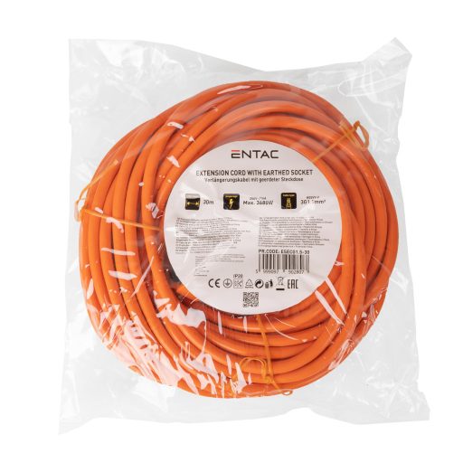 Entac Lengő Hosszabbító 30m Narancssárga 3G1.5 (ESECG1.5-30)