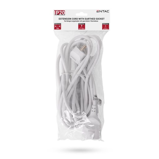 Entac Lengő Hosszabbító 3m Fehér 3G1.5 (ESECG1.5-3)