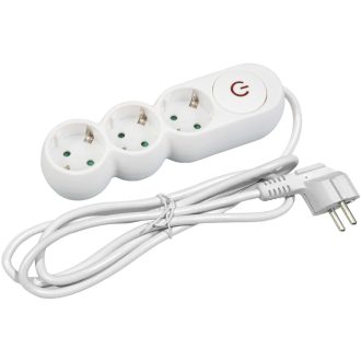   Entac D1 Elosztó 3 Foglalat Kapcsolóval 1,5m 3G1.5 (ESERS1.5G3-1.5-SW)