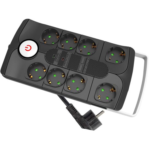 Entac SP Elosztó 8 Foglalat Kapcsolóval Túlfesz. védelemmel 1.5m 3G1.5 (ESERS1.5G8-1.5-SW-SP)