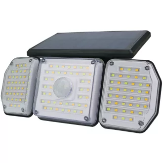   Entac Napelemes Műanyag Fali lámpa 2.3W SMD 3 fej mozgásérzékelővel + IR (ESL3H-122SMD-IR)